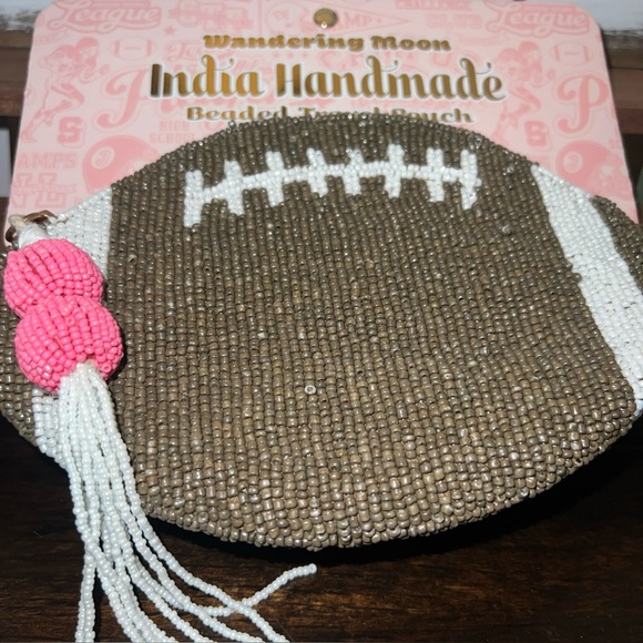 Wandering Moon Handbags - BRAND NEW Viral Wandering Moon Football Beaded Pouch Coin Purse